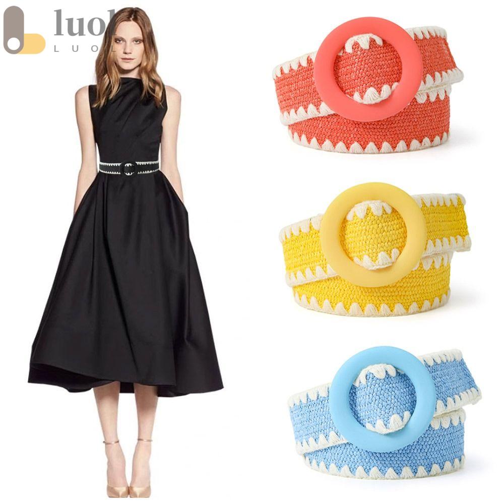 Thắt Lưng Bện Sợi Rơm Co Giãn Phong Cách Bohemian Thời Trang