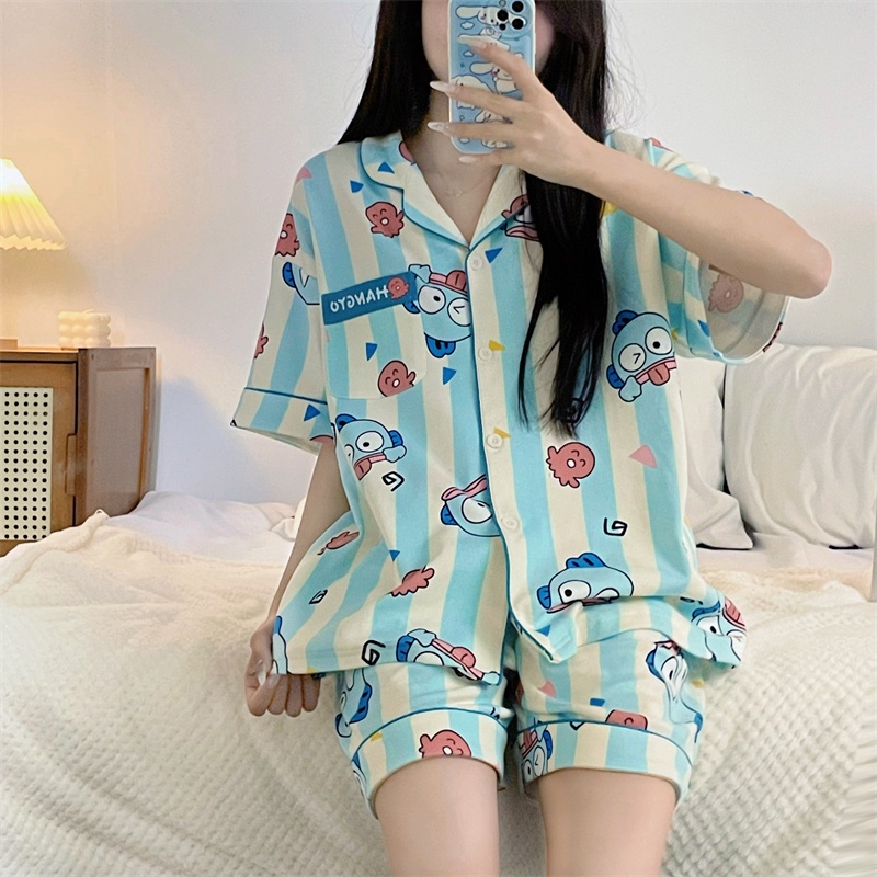 Bộ Đồ Ngủ Hai Mảnh Họa Tiết Cá Hề Hoạt Hình Dễ Thương Phong Cách Hàn Quốc Dành Cho Bạn Nữ Tuổi Teen