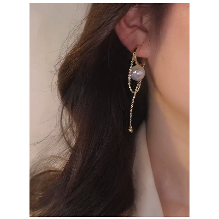 Bông Tai Dáng Dài Đính Ngọc Trai Sang Trọng Cho Nữ