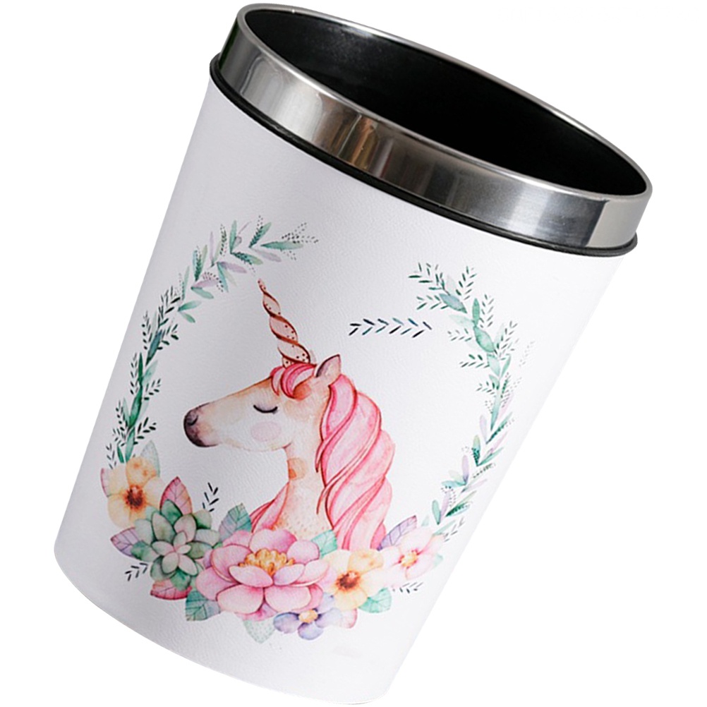 Thùng Rác Để Bàn Bằng Da Và Sắt Kích Thước 31.5x24cm Tiện Dụng Cho Gia Đình