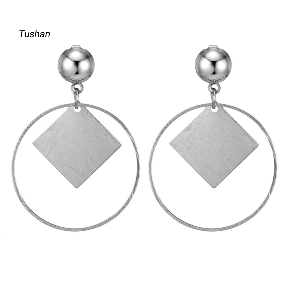 Bông Tai Hình Tròn / Vuông Thời Trang Dự Tiệc Dành Cho Nữ