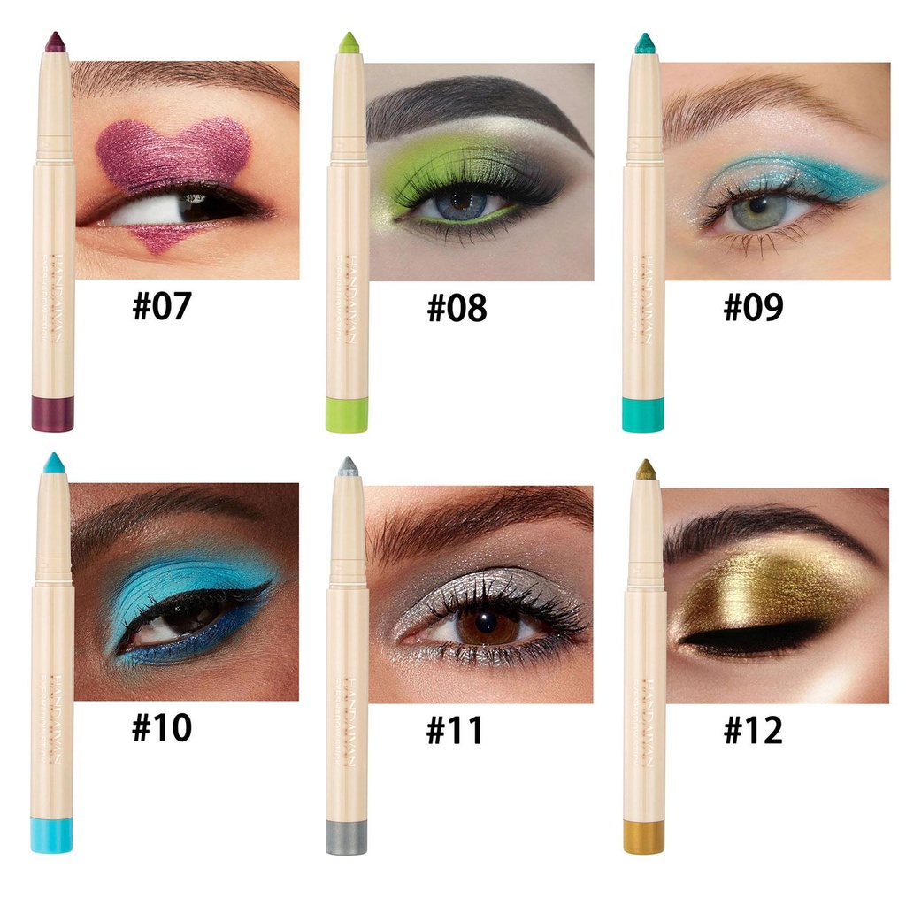 Bút Chì Kẻ Mắt 22 Màu Lấp Lánh Chống Thấm Nước Không Bị Cắt Hai Công Dụng K6X9