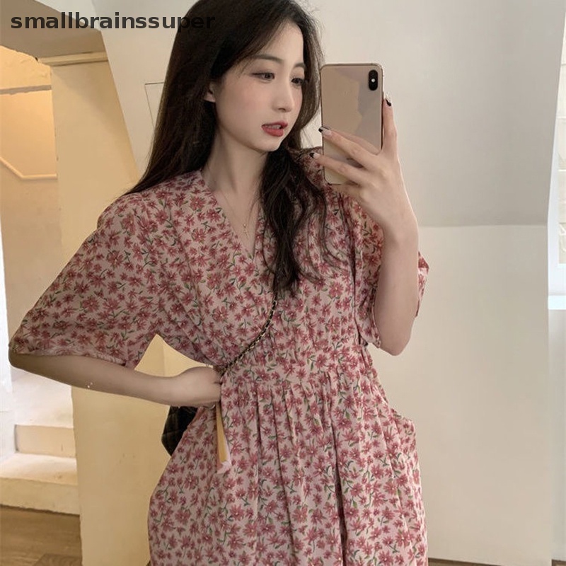 Đầm Hoa Cổ Chữ V Thời Trang Đi Biển Mùa Hè Cho Nữ SBS