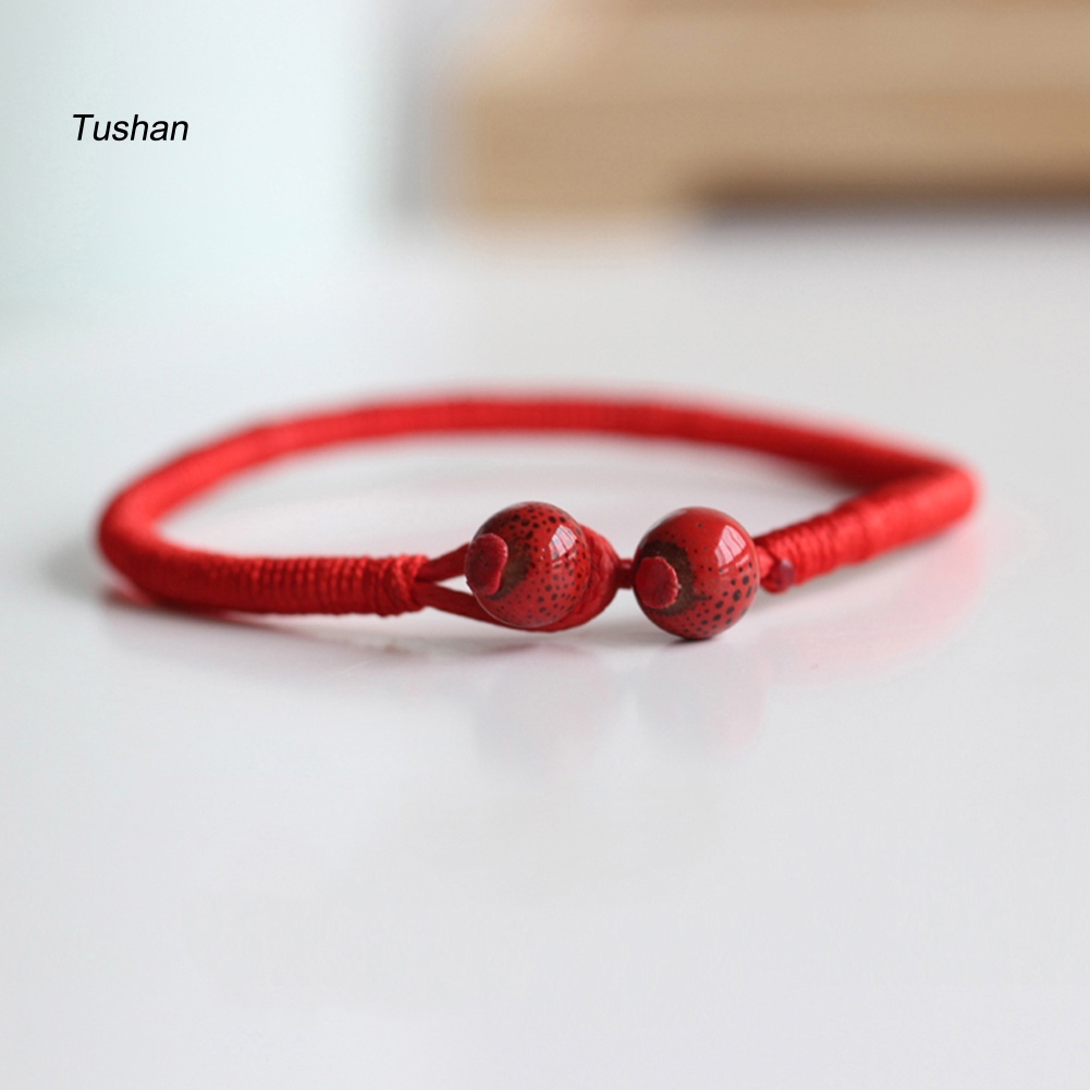 Vòng Tay Bện Dây Đính Hạt Gốm Sứ Thời Trang Unisex