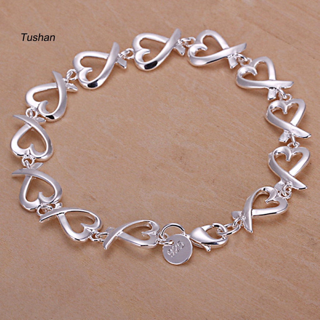 Vòng Đeo Tay Hình Trái Tim Màu Sắc Trọng Lượng Nhẹ 21cm Dành Cho Nữ