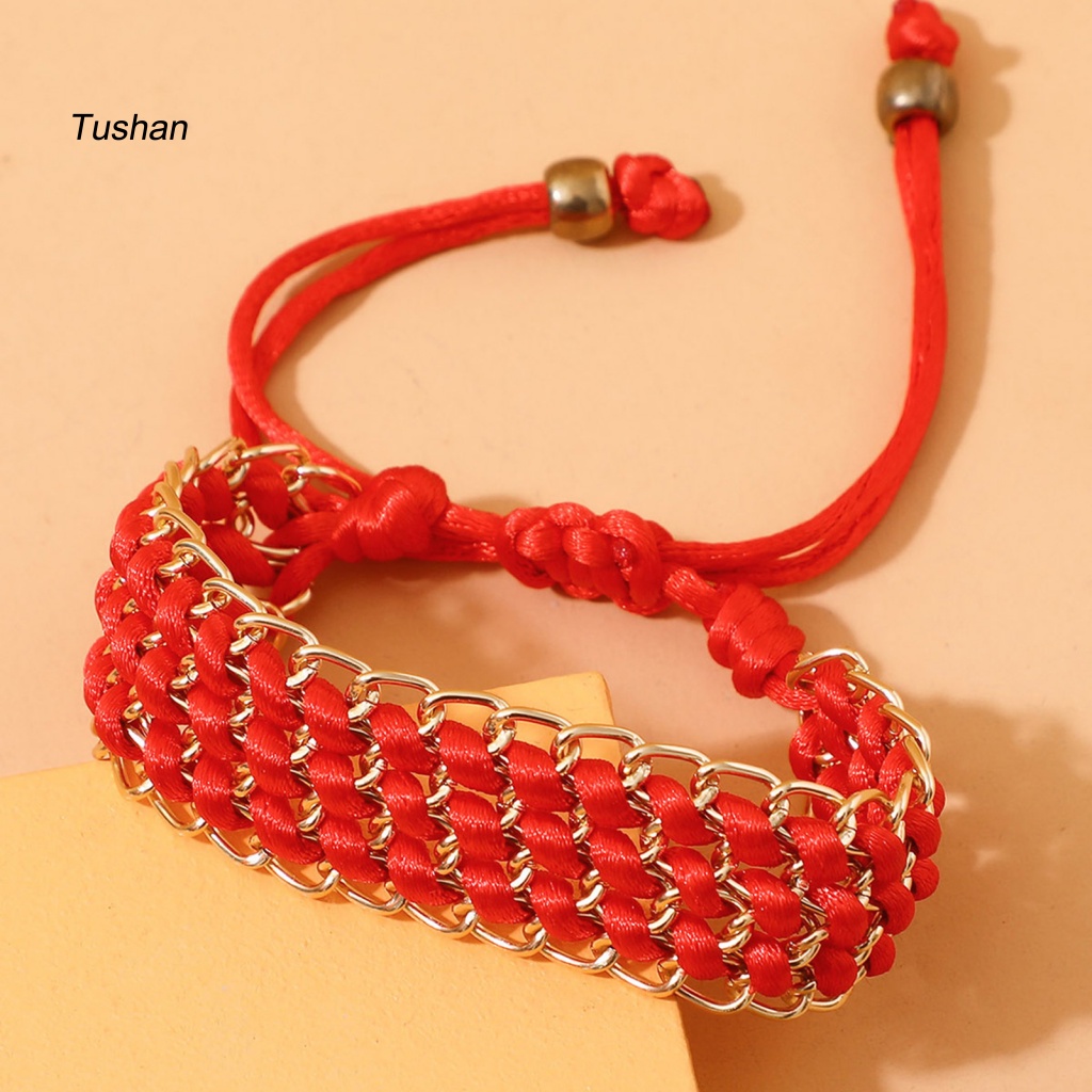 [Ts] Vòng Tay Bện Dây Đỏ Thiết Kế Hình Học Nghệ Thuật Thời Trang Dành Cho Cặp Đôi