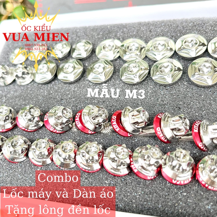 Combo lốc máy dàn áo kèm long đền lốc mẫu M3 và mẫu Thái dành cho các dòng xe