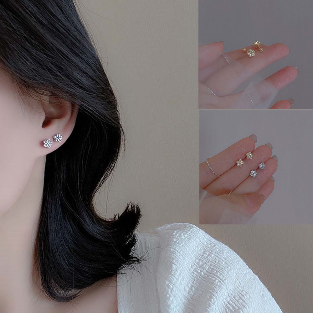 Bông Tai Bạc 925 Hình Hoa Năm Cánh Thời Trang Cho Nữ