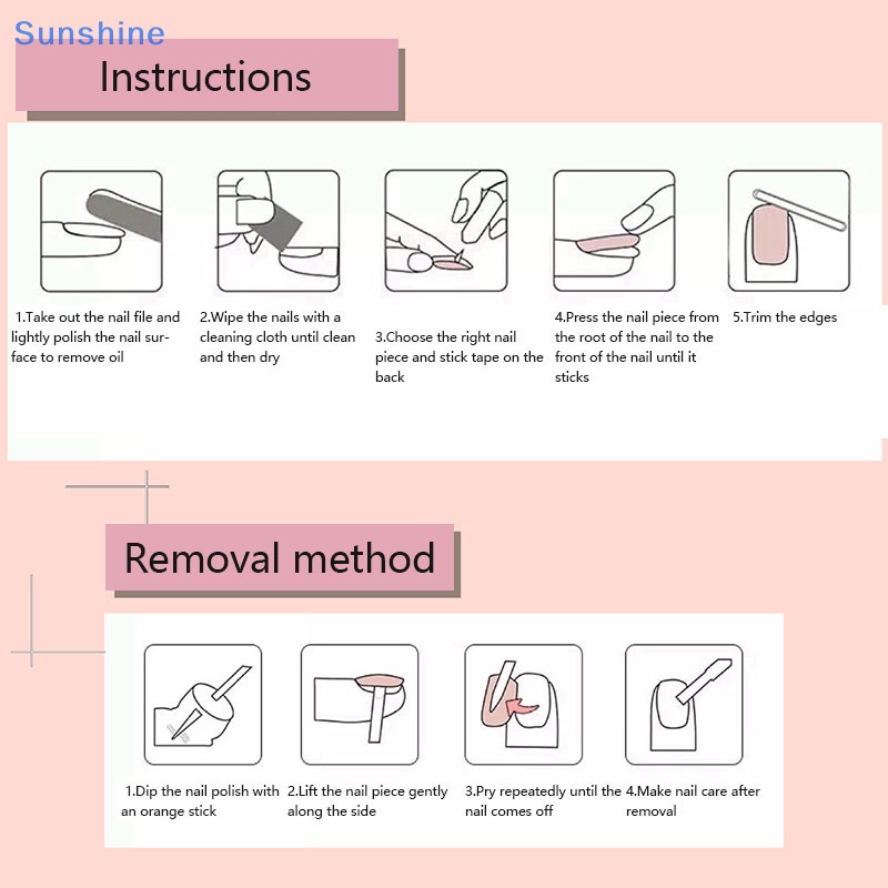 Set 24 Móng Tay Giả Dán Trang Trí Nghệ Thuật Tiện Dụng Chất Lượng Cao