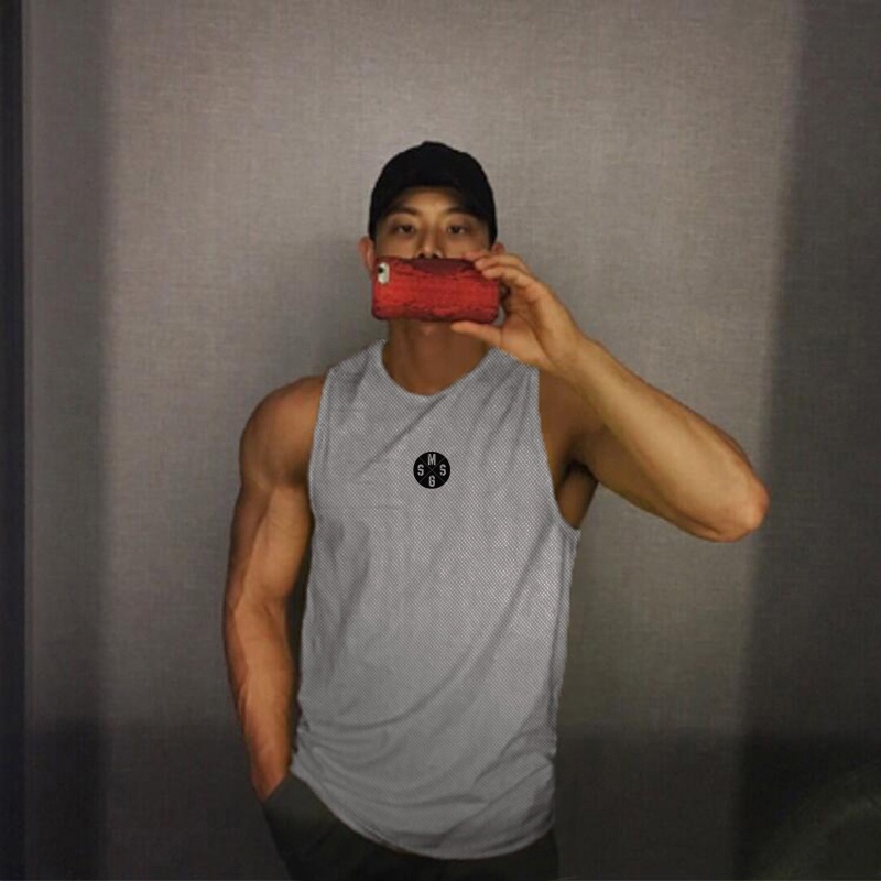 Áo Thun Ba Lỗ Cổ Tròn Phối Lưới Nhanh Khô Thời Trang Mới Cho Nam