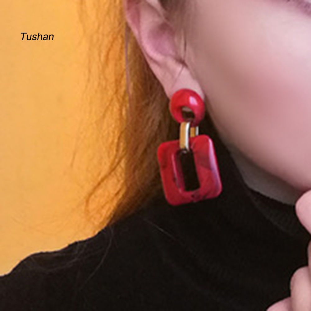 Đôi Khuyên Tai Dài Bản Vuông Phong Cách Boho Thời Trang Cho Nữ