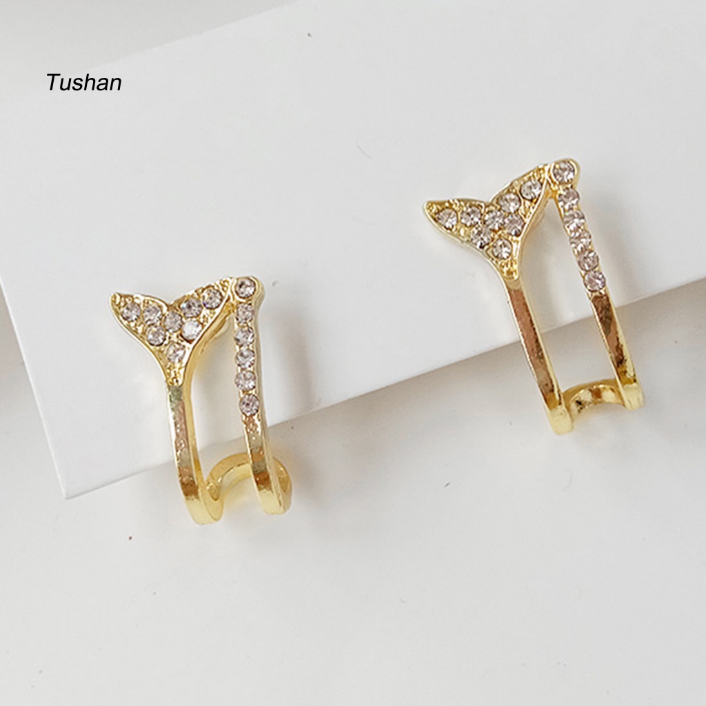 Bông Tai Mạ Bạc 925 Hình Đuôi Cá Xinh Xắn Dành Cho Nữ