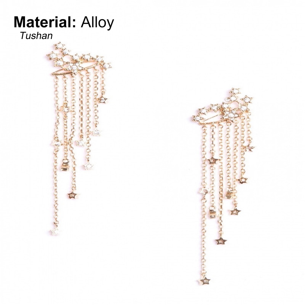 [Ts] 1 Cặp Bông Tai Dạng Chuỗi Dài Hình Ngôi Sao Lấp Lánh Quyến Rũ Cho Nữ Dự Tiệc