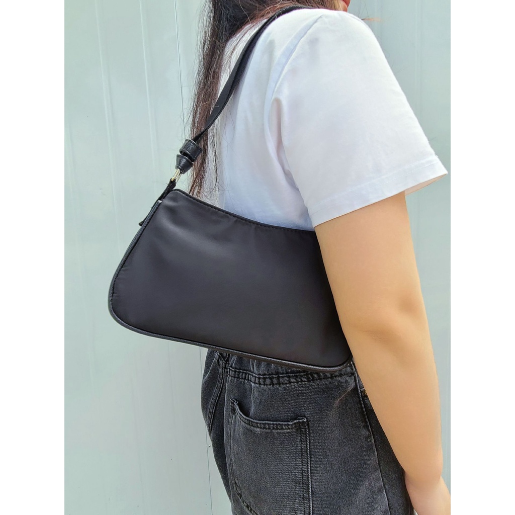 Túi Xách Vải Oxford Đeo Dưới Cánh Tay Phong Cách Retro Dễ Phối Đồ