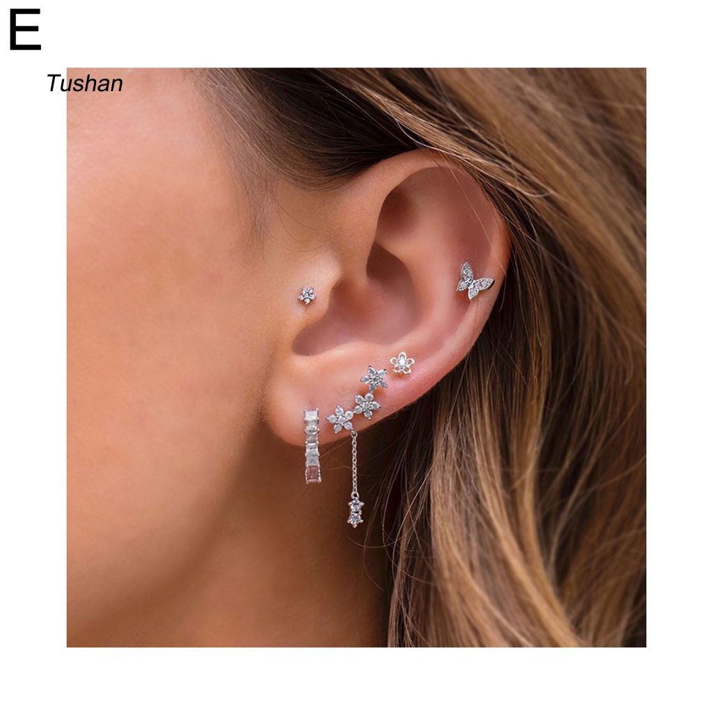 1 Bộ Khuyên Tai Bắt Mắt Dễ Sử Dụng Bằng Hợp Kim Tinh Tế