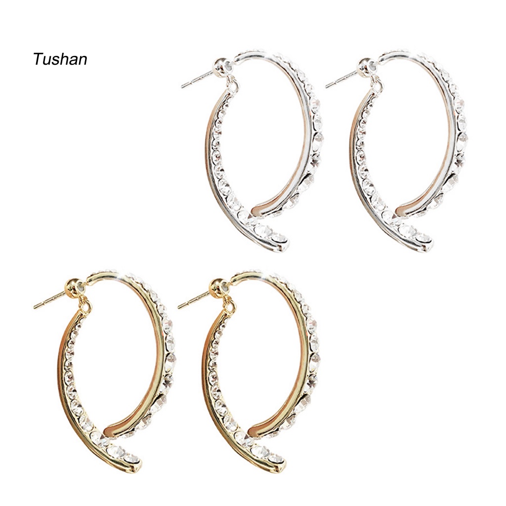 1 Đôi Bông Tai Hình Đuôi Cá Đính Đá Zircon Thời Trang