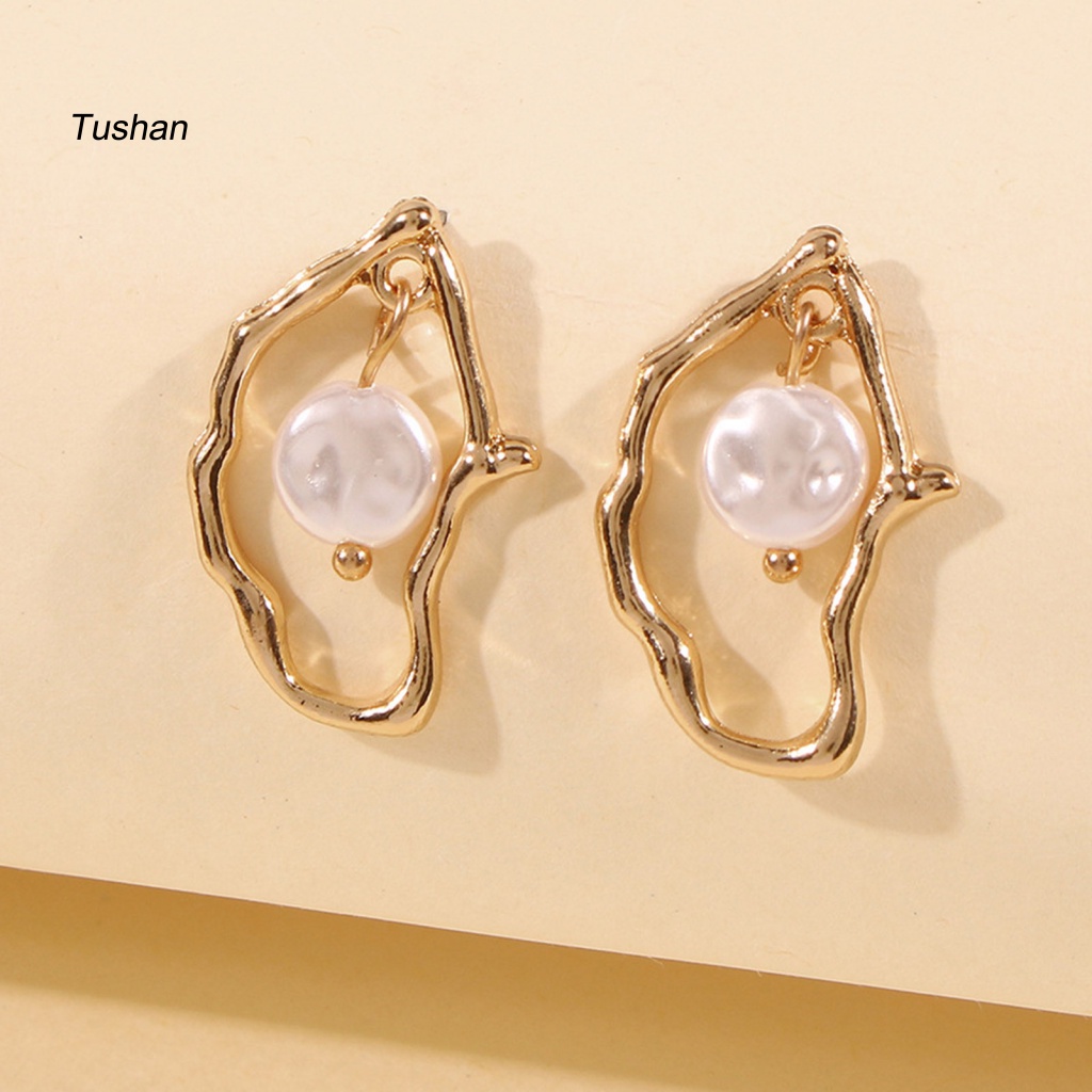 1 Đôi Bông Tai Thả Bất Đối Xứng Đính Đá Giả Thời Trang