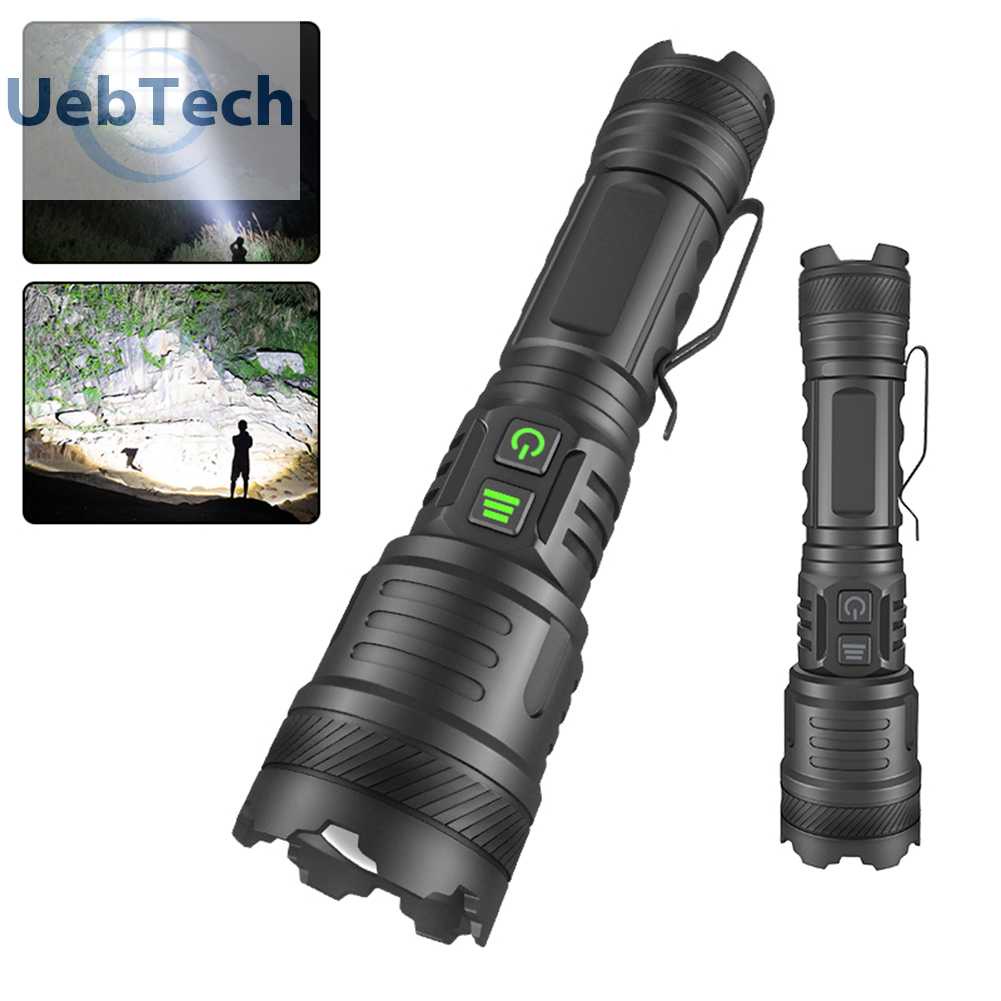 Đèn Pin Chống Nước IPX4 1200LM 30W LED Có Thể Sạc Lại Bằng Cổng USB