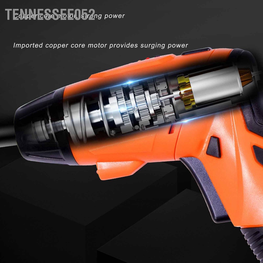 Tennessee052 Bộ Tua Vít Không Dây Đa Năng Sạc Điện Lắp Ráp Đồ Nội Thất Màu Cam