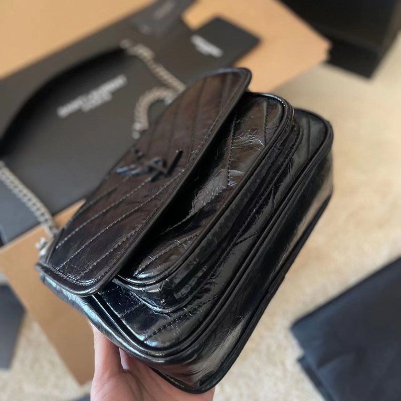 EAGC YSL Saint laurent 2023 bags women's new niki postman bag oil wax leather chain bag shoulder crossbody bag large capacity stray bag