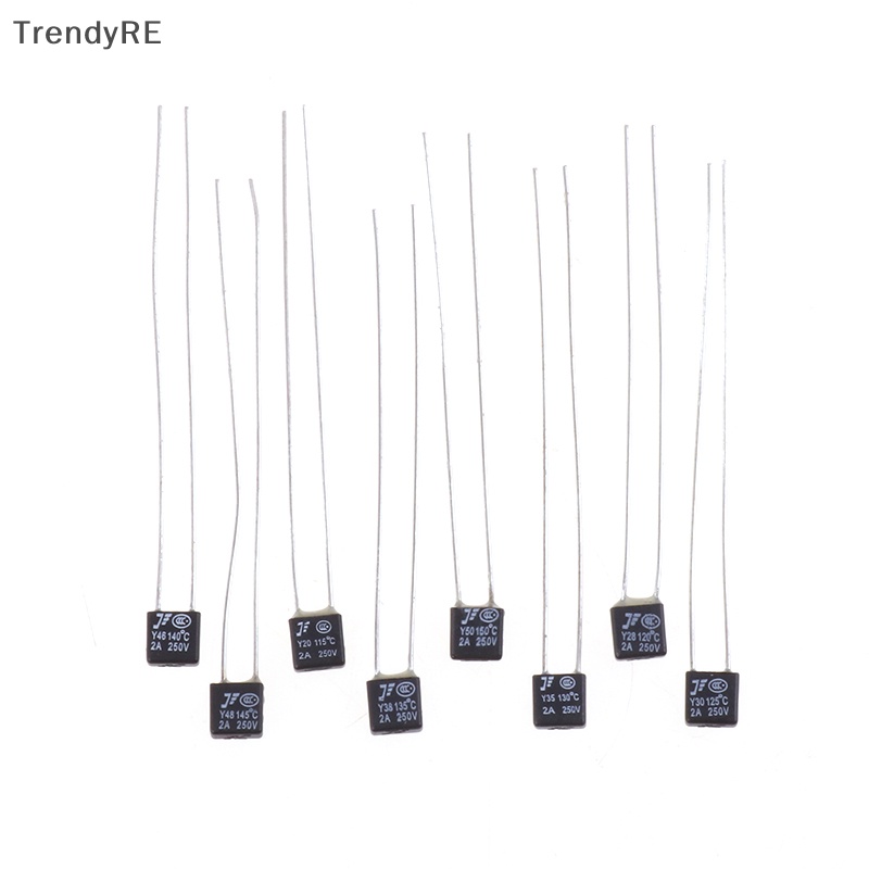 Set 10 Cầu Chì Nhiệt 2A 250V 115 120 125 130 135 140 145 150 Độ Màu Đen