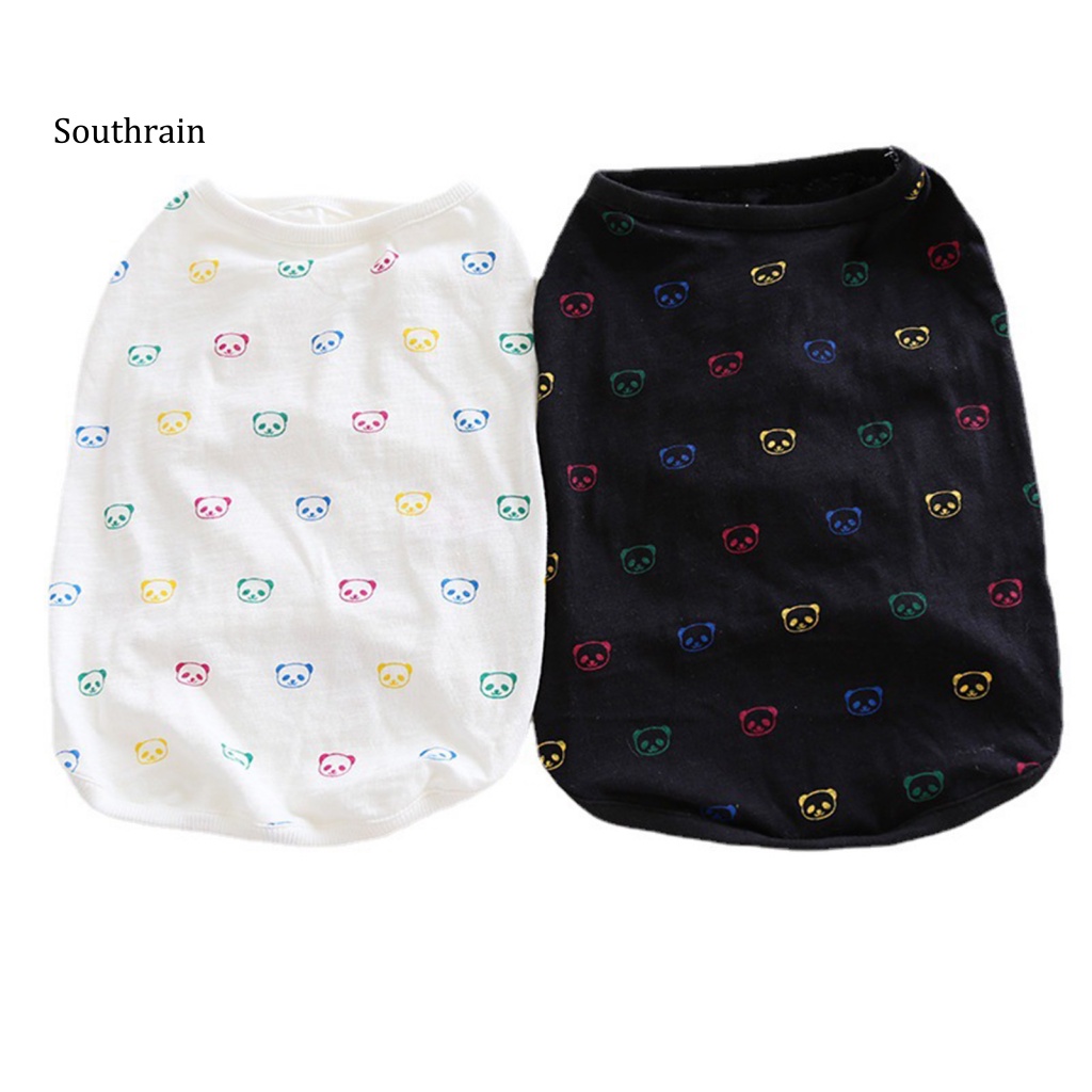 Áo Cotton Không Tay In Họa Tiết Hoạt Hình Thân Thiện Với Da Cho Cún Cưng