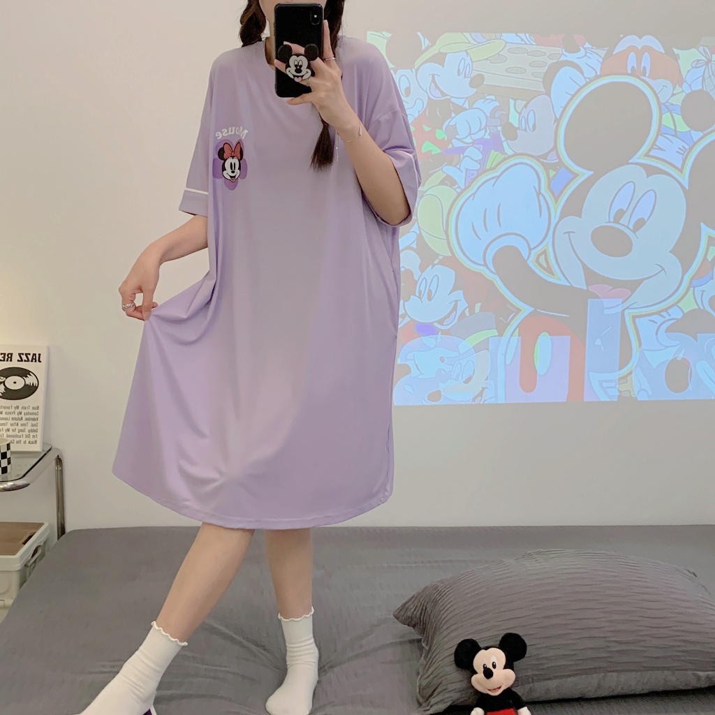 Đồ ngủ Ngắn Tay In Hình Mickey Thời Trang Mùa Hè Hàn Quốc Dành Cho Nữ