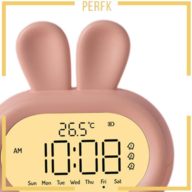 [Perfk] Đồng Hồ Để Bàn Hiển Thị Nhiệt Độ Trong Nhà Màu Trắng