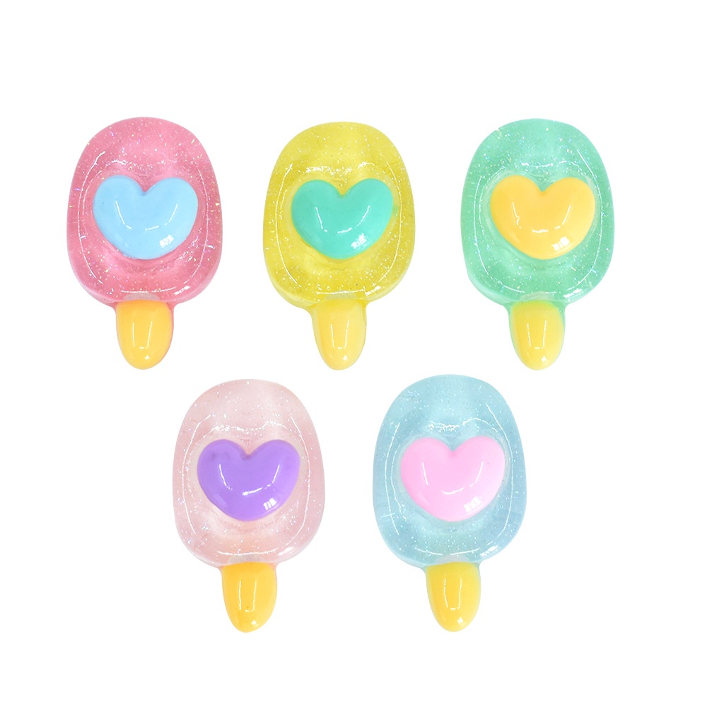 Set 10 / 10 Phụ Kiện Trang Trí Điện Thoại Trong Suốt Hình Que Kem DIY