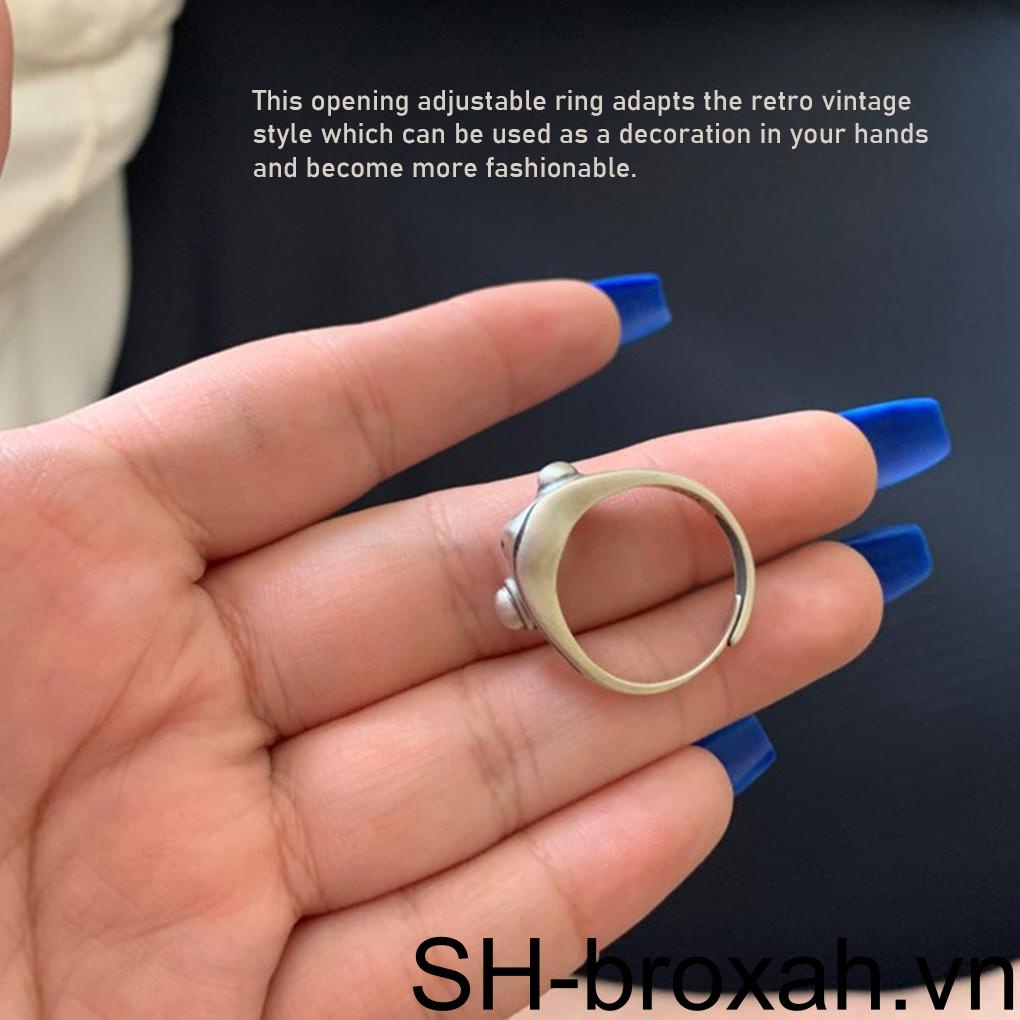 Nhẫn Hở Unisex Bằng Kim Loại Hình Động Vật Dễ Thương Có Thể Điều Chỉnh