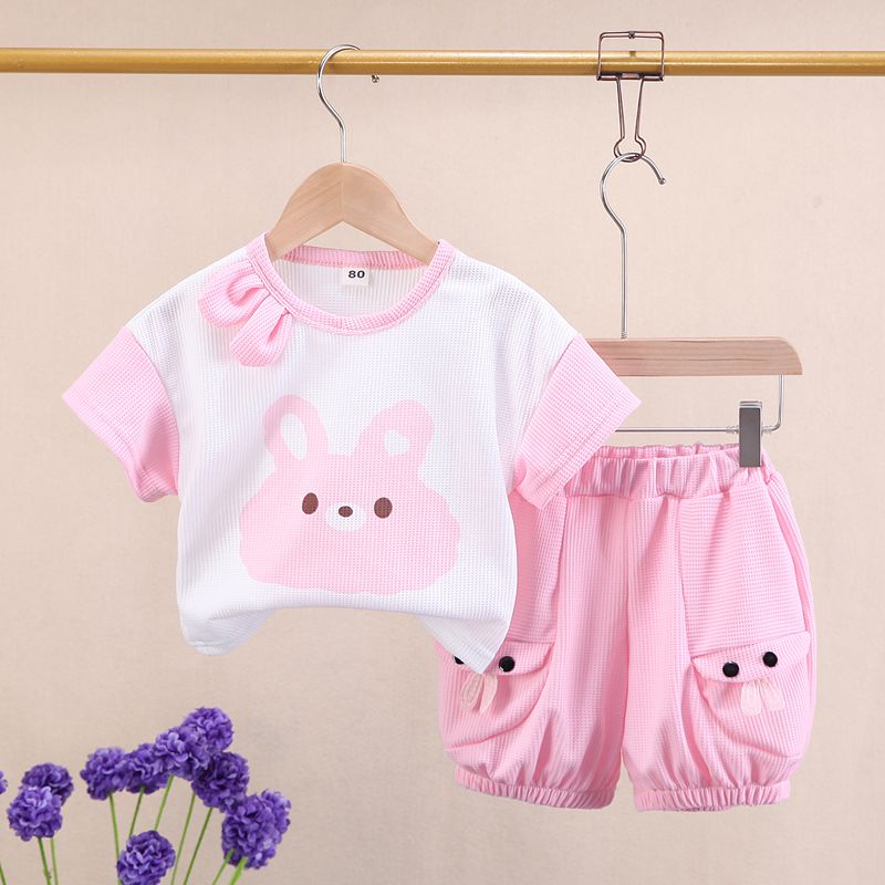 Set Đồ Mùa Hè 2023 Hai Mảnh Gồm Áo Tay Cộc In Hình Thú Hoạt Hình Thời Trang Cho Bé Gái Mẫu Giáo POI2