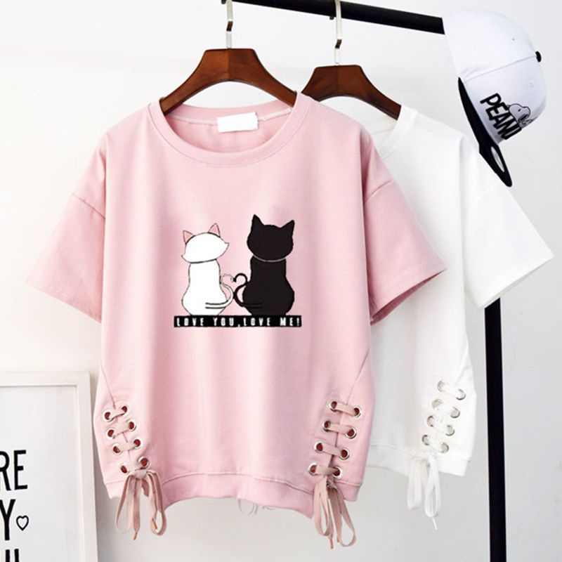 Áo Thun Mùa Hè Tay Cộc Phong Cách Hàn Quốc Cho Bé Gái Lớp 10 11 5 6 12 13 14 9 P4IV