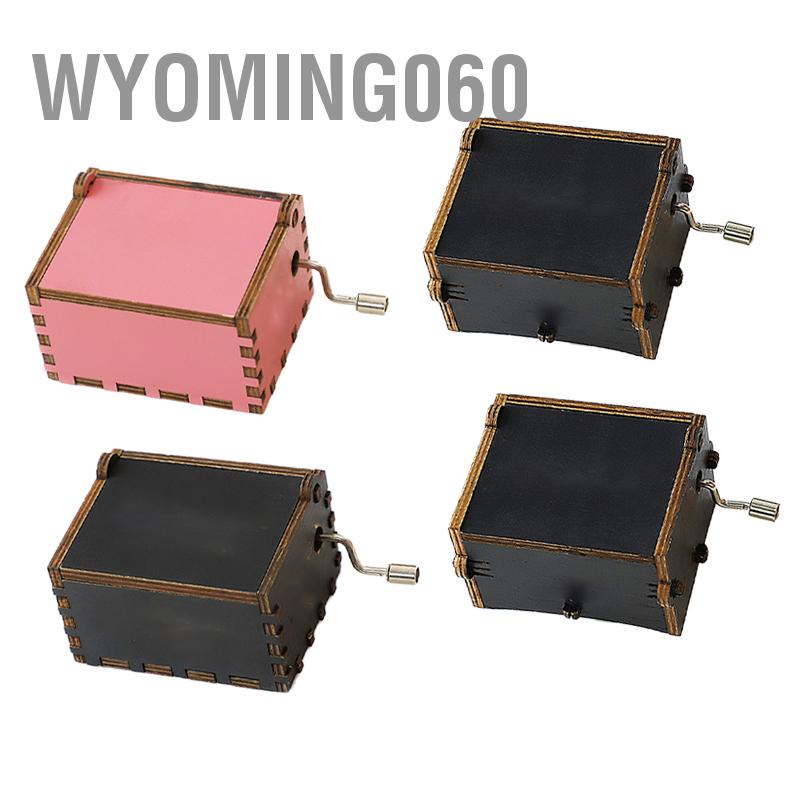 Wyoming060 Hộp Nhạc Gỗ Trang Trí Cổ Điển Chạm Khắc Tay Quay Cho Giáng Sinh Quà Tặng Thủ Công