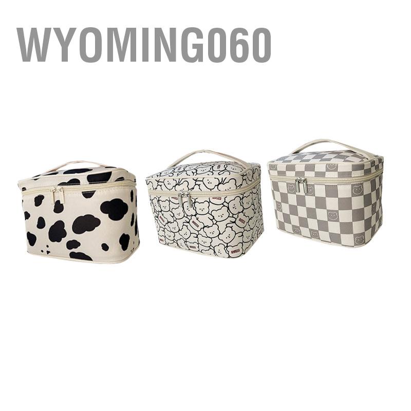 Wyoming060 Túi đựng đồ trang điểm mỹ phẩm du lịch có khóa kéo bóng dung tích lớn tay cầm chắc chắn để đi ngoài trời