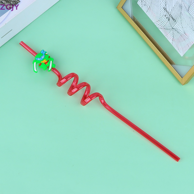 Set 2 / 6 Ống Hút Họa Tiết Hoạt Hình Dễ Thương Trang Trí Tiệc Sinh Nhật Cho Bé Mới