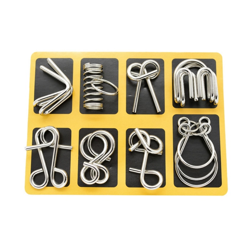 Đồ Chơi Xếp Hình 9 Vòng Nhẫn Bằng Kim Loại Rèn Luyện Trí Não