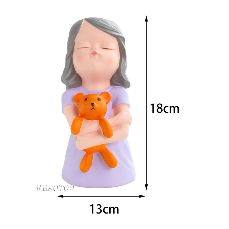 Set 2 Bình Hoa Hình Cô Gái Dễ Thương Dùng Trang Trí Văn Phòng / Phòng Khách