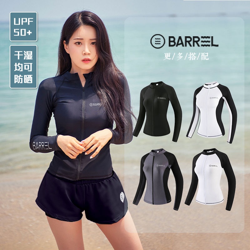Bộ Đồ Bơi Tay Dài Chống Nắng Có Khóa Kéo Chất Liệu Khô Thoáng Nhanh Thời Trang Cao Cấp Cho Nữ