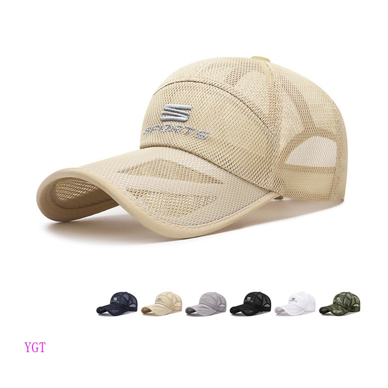 Ygt Mũ Lưỡi Trai Phối Lưới Mỏng Thoáng Khí Thời Trang Mùa Hè Cho Nam Và Nữ