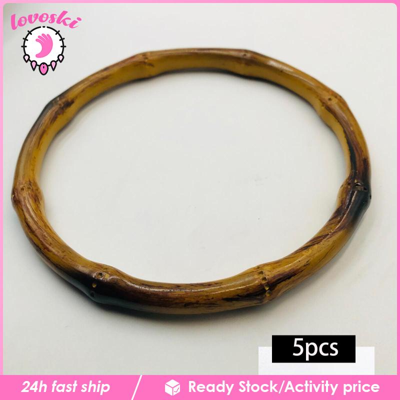 Set 5 Túi Xách Macrame Giả Tre Có Tay Cầm DIY