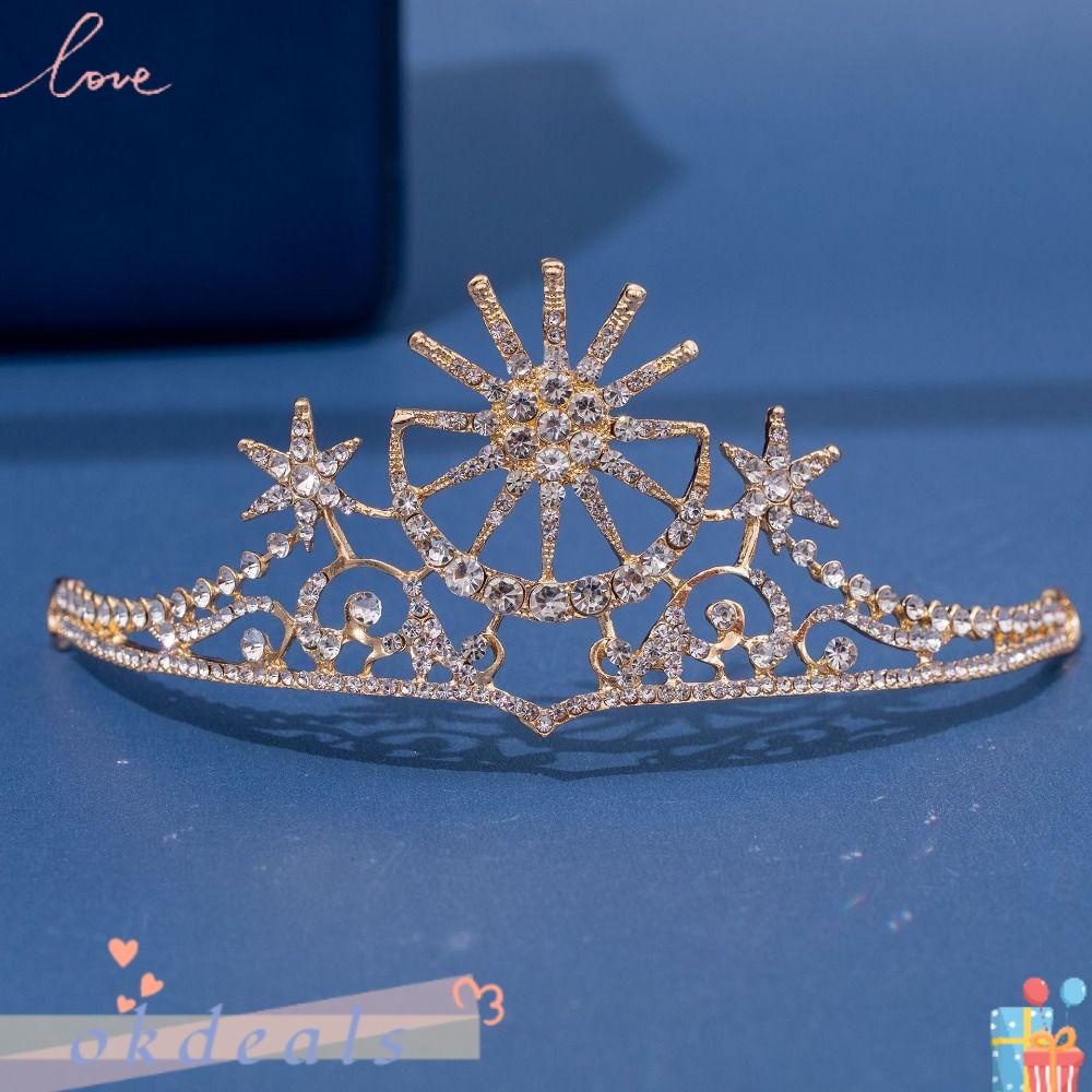 Vương Miện Ngôi Sao Lấp Lánh Cho Cô Dâu|Băng Đô Cài Tóc Bằng Vải Nhung Thời Trang