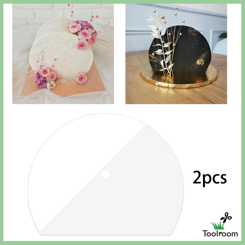 Set 2 Dụng Cụ Làm Phẳng Mặt Bánh Kem Trong Suốt DIY