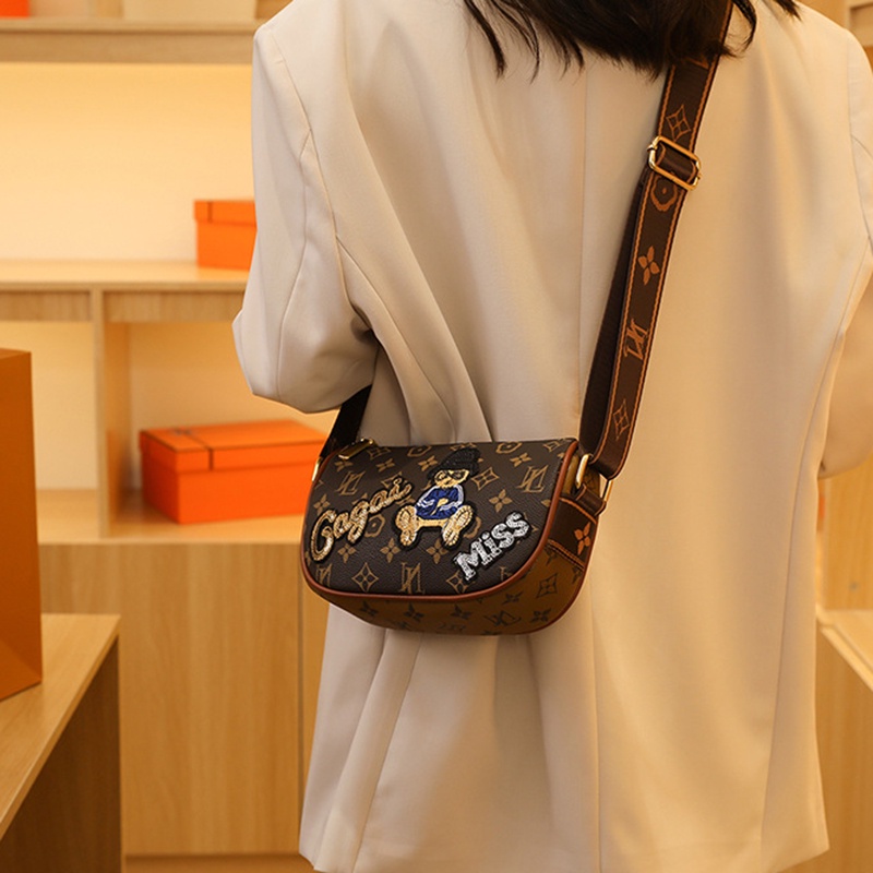 Túi Đeo Chéo Vai Hình Vuông Nhỏ Thêu Hoa Thời Trang Cổ Điển Dành Cho Nữ