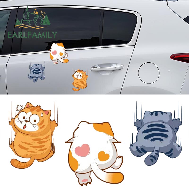 Sticker Dán Trang Trí Xe Hơi / Xe Máy Hình Chú Mèo Vui Nhộn 13cm - 30cm