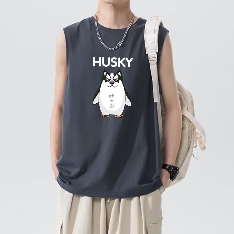 Áo Thun Sát Nách Cổ Tròn In Hoạt Hình Parody Kiểu Hip-Hop Mỹ Cỡ Lớn M-5XL Thời Trang Mùa Hè Cho Nam