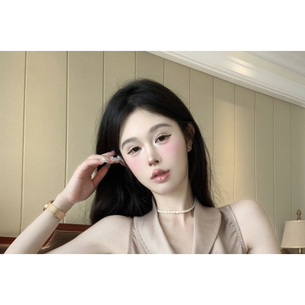 Áo Croptop Không Tay Vải Satin Cột Dây Eo Thời Trang Mùa Hè Cho Nữ