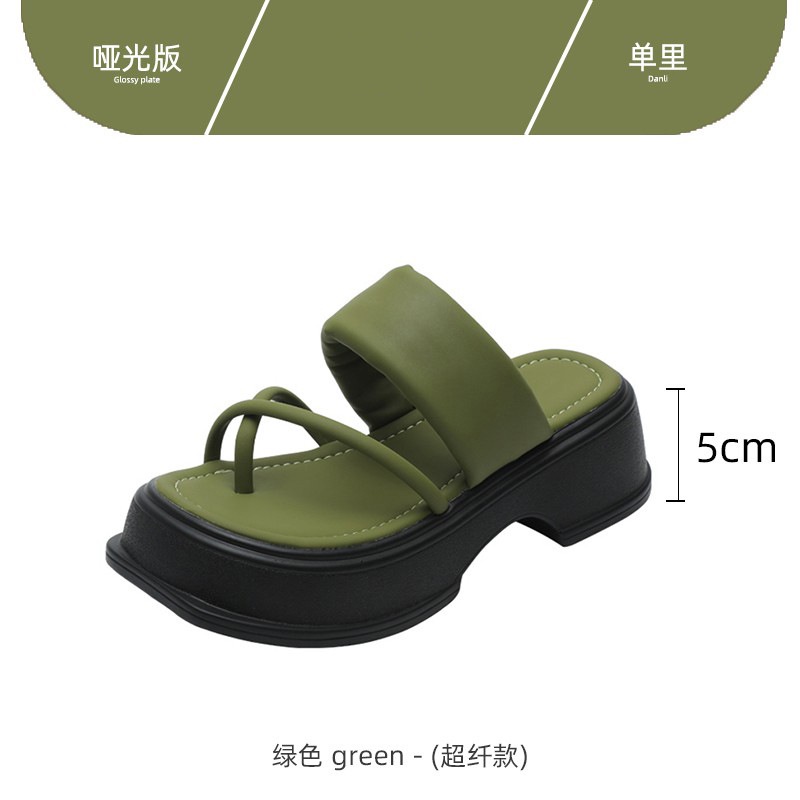 Duoya Tóc Thẳng ~ [Hàng Có Sẵn] [Siêu Trắng] Sandal Đế Dày Thời Trang Mùa Hè Giản Dị Dễ Phối Đồ Cho Nữ