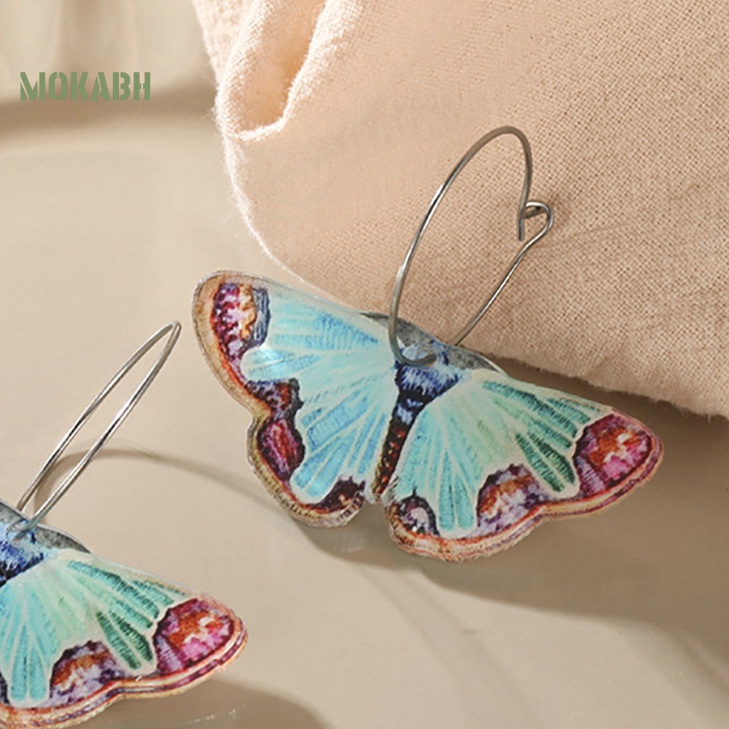 1 Đôi Bông Tai Hình Bướm Bằng Acrylic Phong Cách Cổ Điển Thời Trang