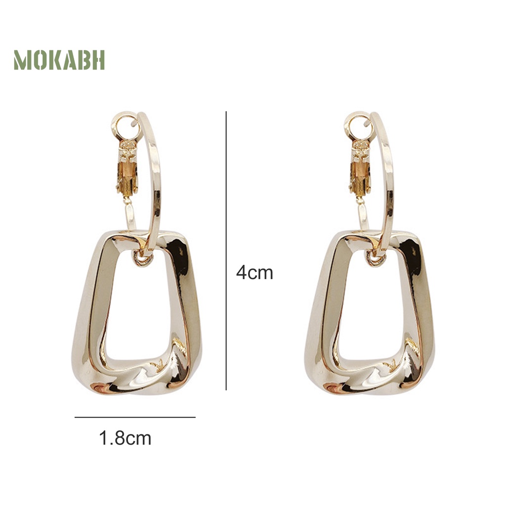 1 Đôi Bông Tai Hình Học Rỗng Bóng Cao Sang Trọng