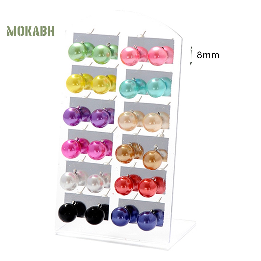 12 Đôi Bông Tai Ngọc Trai Giả Thời Trang Cho Nữ